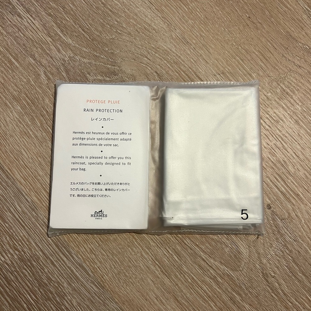 Hermes White Raincoat Rain Protection Bag for Birkin & SAC